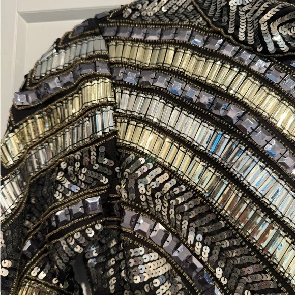 Peace + Love Black High Neck Embellished Bodycon Dress - Picture 4 of 16